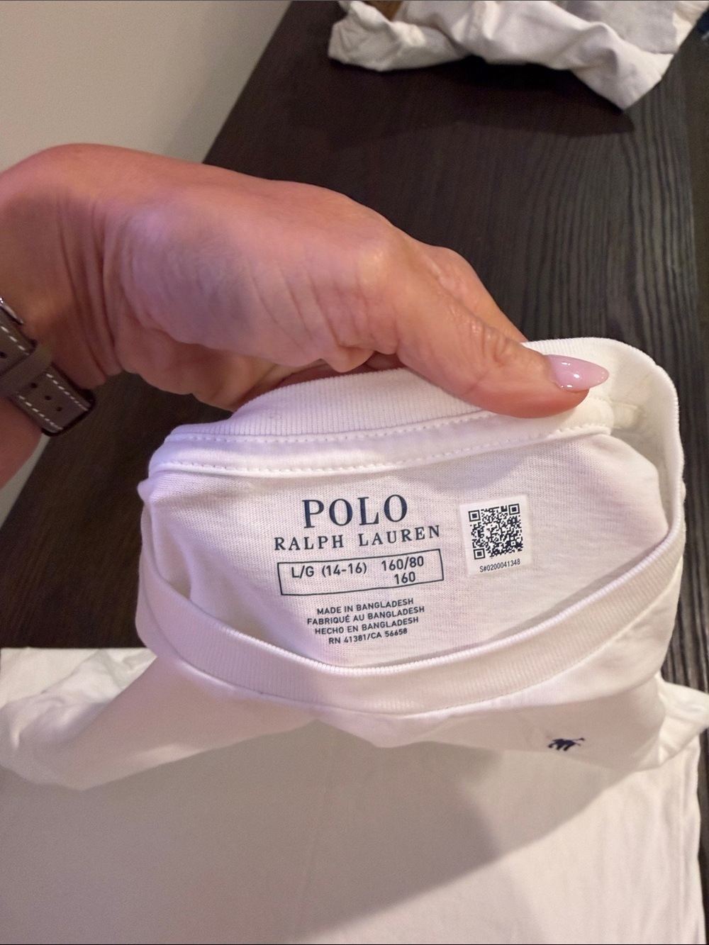Ralph Lauren White Crewneck Tee with Navy Pony - Picture 3 of 4